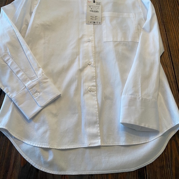 Zara Oversized Poplin Button Down Shirt NWT White - Picture 5 of 6